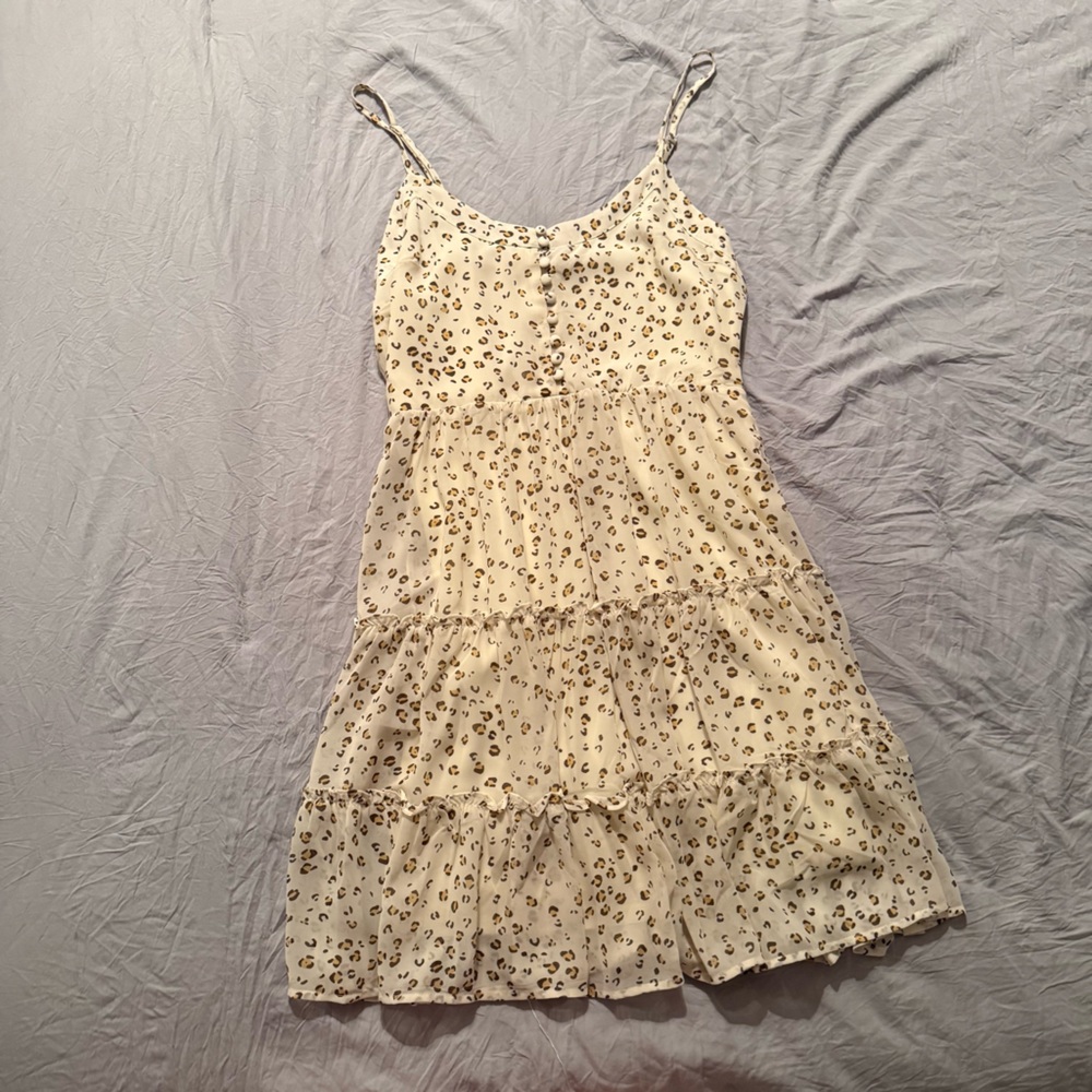 Cream Leopard Print Dress